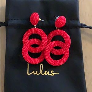 Red Lulus Beaded Earrings